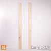 Barreau en bois - Carré 1-3/4" x 42" - Vue de face - Pin blanc noueux | Wood square baluster - 1-3/4" x 42" - Front view - Knotty white pine