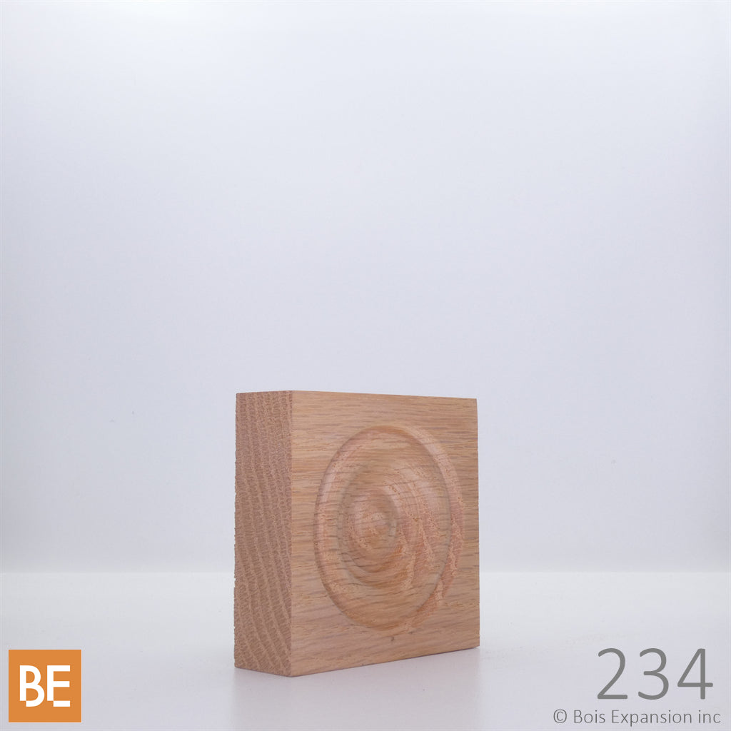Rosette en bois - MLR234 Cercles - 7/8 x 2-3/4 - Chêne rouge | Wood corner block - MLR234 Circles - 7/8 x 2/34 - Red oak