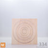 Rosette en bois - MLR334 Cercles - 7/8 x 3-3/4 - Pin blanc sélect | Wood corner block - MLR334 Circles - 7/8 x 3-3/4 - Select white pine