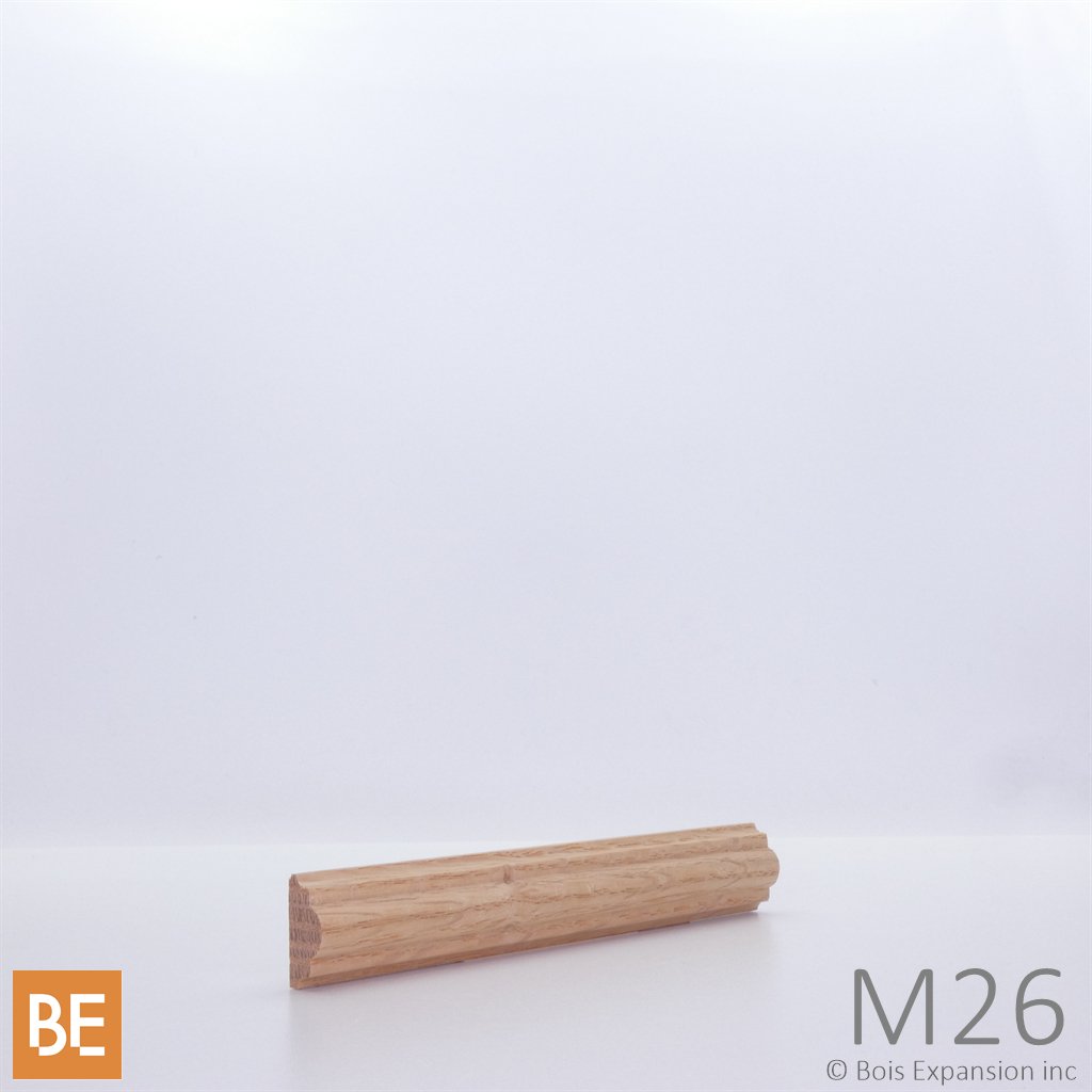 Astragale en bois - M26 Double gorge - 5/16 x 3/4 - Merisier | Wood astragal - M26 Double cove - 5/16 x 3/4 - Red oak