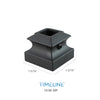 Cache-vis décoratif pour barreau en métal carré 1/2" - Détaillé, à plat - Aluminium