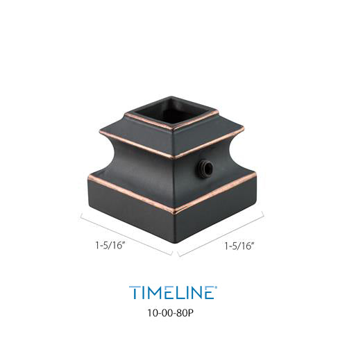 Cache-vis décoratif pour barreau en métal carré 1/2" - Détaillé, à plat - Aluminium
