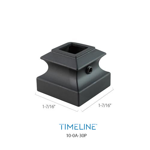 Cache-vis décoratif pour barreau en métal carré 5/8" - Détaillé, à plat