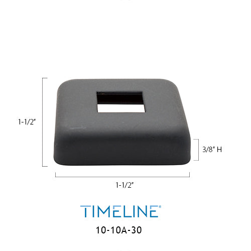 Cache-vis décoratif pour barreau en métal carré 5/8" - Carré, à plat - Acier