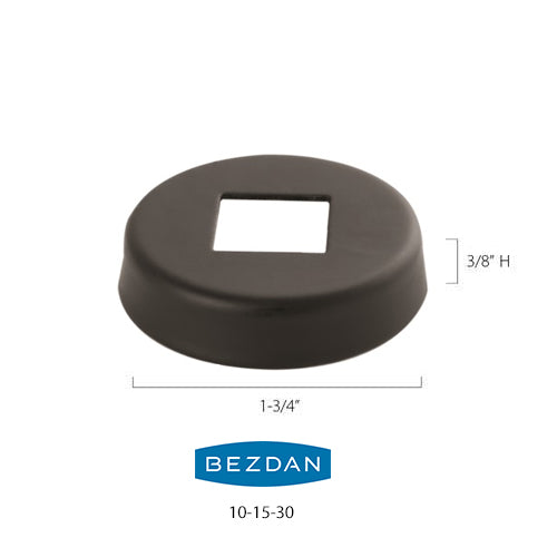 Cache-vis décoratif pour barreau en métal carré 1/2" - Rond, à plat - Acier