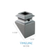 Cache-vis décoratif pour barreau en métal carré 1/2" - Détaillé, en pente - Aluminium