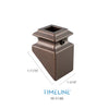 Cache-vis décoratif pour barreau en métal carré 1/2" - Détaillé, en pente - Aluminium