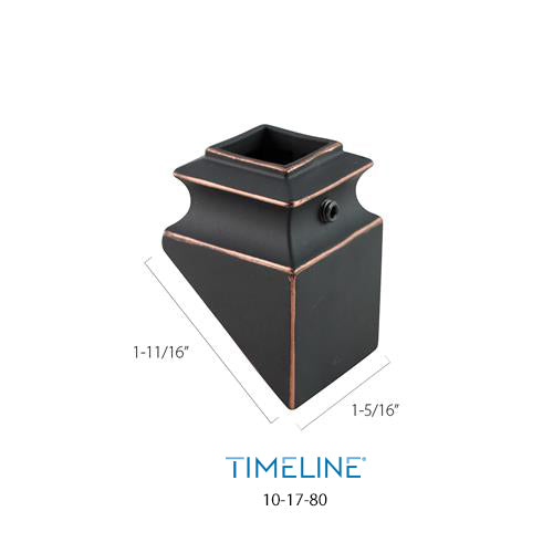 Cache-vis décoratif pour barreau en métal carré 1/2" - Détaillé, en pente - Aluminium