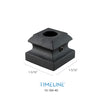Cache-vis décoratif pour barreau en métal rond 5/8" - Détaillé, à plat - Aluminium