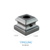 Cache-vis décoratif pour barreau en métal rond 5/8" - Détaillé, à plat - Aluminium