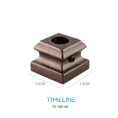 Cache-vis décoratif pour barreau en métal rond 5/8" - Détaillé, à plat - Aluminium