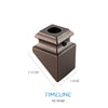 Cache-vis décoratif pour barreau en métal rond 1/2" - Détaillé, en pente - Aluminium