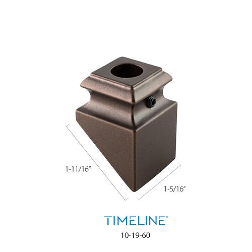Cache-vis décoratif pour barreau en métal rond 1/2" - Détaillé, en pente - Aluminium