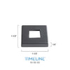 Cache-vis décoratif pour barreau en métal carré 1/2" - Carré mince, à plat - Acier