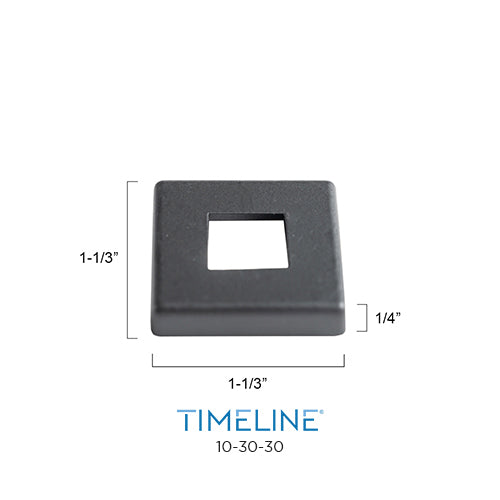 Cache-vis décoratif pour barreau en métal carré 1/2" - Carré mince, à plat - Acier