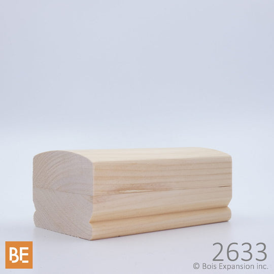 Main courante en bois - 2633 Arrondie - 2-9/16" x 3-9/16"