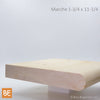 Marche en bois pour l'extérieur - Nez arrondi - 1-3/4 x 11-1/4 - Pin blanc noueux | Exterior wood stair tread - Rounded bullnose - 1-3/4 x 11-1/4 - Knotty white pine