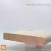 Marche en bois pour l'extérieur - Nez arrondi - 1-3/4 x 11-1/4 - Pin blanc noueux | Exterior wood stair tread - Rounded bullnose - 1-3/4 x 11-1/4 - Knotty white pine