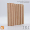 Planche murale en bois - 6236 Lambris cannelé - 3/4 x 3 - Représenté avec 2 morceaux (vendus séparément) - Chêne rouge | Wood wainscot paneling - 6236 Fluted - 3/4 x 3 - Shown with 2 pieces (sold separately) - Red oak