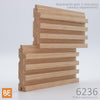 Planche murale en bois - 6236 Lambris cannelé - 3/4 x 3 - Représenté avec 2 morceaux (vendus séparément) - Chêne rouge | Wood wainscot paneling - 6236 Fluted - 3/4 x 3 - Shown with 2 pieces (sold separately) - Red oak