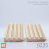 Planche murale en bois - 6236 Lambris cannelé - 3/4 x 3 - Représenté avec 2 morceaux (vendus séparément) - Merisier | Wood wainscot paneling - 6236 Fluted - 3/4 x 3 - Shown with 2 pieces (sold separately) - Yellow birch