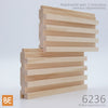 Planche murale en bois - 6236 Lambris cannelé - 3/4 x 3 - Représenté avec 2 morceaux (vendus séparément) - Merisier | Wood wainscot paneling - 6236 Fluted - 3/4 x 3 - Shown with 2 pieces (sold separately) - Yellow birch
