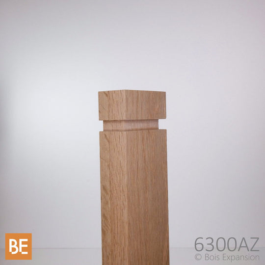 Demi-poteau carré en bois - 6300AZ zen - Rainuré - 1-3/8" x 3" x 48"