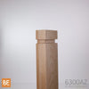 Demi-poteau carré rainuré - 6300AZ Zen - 1-3/8" x 3" x 48" - Merisier | Grooved square half-newel post - 6300AZ Zen - 1-3/8" x 3" x 48" - Yellow birch
