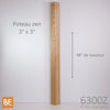 Poteau carré rainuré - 6300Z Zen - 3" x 3" x 48" - Chêne rouge | Grooved square newel post - 6300Z Zen - 3" x 3" x 48" - Red oak