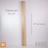 Poteau carré rainuré - 6300Z Zen - 3" x 3" x 48" - Érable | Grooved square newel post - 6300Z Zen - 3" x 3" x 48" - Maple