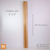 Poteau carré rainuré - 6300Z Zen - 3" x 3" x 48" - Merisier | Grooved square newel post - 6300Z Zen - 3" x 3" x 48" - Yellow birch