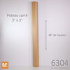 Poteau carré - 6304 Moderne - 3" x 3" x 48" - Chêne rouge | Square newel post - 6304 Modern - 3" x 3" x 48" - Red oak