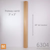 Poteau carré - 6304 Moderne - 3" x 3" x 48" - Chêne rouge | Square newel post - 6304 Modern - 3" x 3" x 48" - Red oak