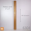 Poteau carré - 6304 Moderne - 3" x 3" x 48" - Merisier | Square newel post - 6304 Modern - 3" x 3" x 48" - Yellow birch