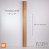 Poteau carré - 6304 Moderne - 3" x 3" x 48" - Merisier | Square newel post - 6304 Modern - 3" x 3" x 48" - Yellow birch