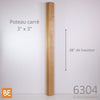 Poteau carré - 6304 Moderne - 3" x 3" x 48" - Merisier | Square newel post - 6304 Modern - 3" x 3" x 48" - Yellow birch