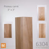 Poteau carré - 6304 Moderne - 3" x 3" x 48" - Merisier | Square newel post - 6304 Modern - 3" x 3" x 48" - Yellow birch