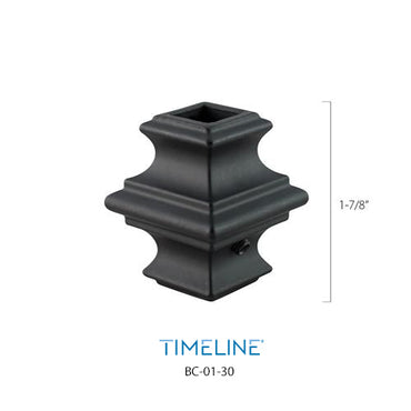 Bague décorative en aluminium - Détaillée -  Noir satin | Aluminium detailled baluster collar - Satin black