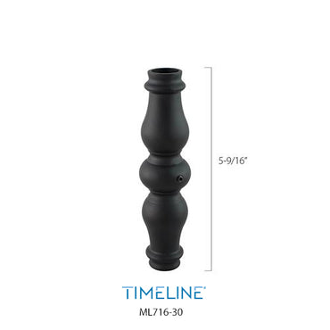 Bague décorative en aluminium - Fuseau - Noir satin | Aluminium baluster collar - Spindle shape - Satin black