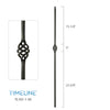 Balustre carré en acier forgé avec motif de panier - Noir satin | Round baluster in forged steel with basket design - Satin black