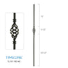 Balustre rond en acier forgé avec motif de panier - Noir texturé | Round baluster in forged steel with basket design - Wrinkled black