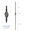 Balustre rond en acier forgé avec motif de panier - Gris métal | Round baluster in forged steel with basket design - Metal grey