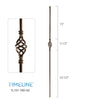 Balustre rond en acier forgé avec motif de panier - Cuivre brûlé | Round baluster in forged steel with basket design - Burnt penny