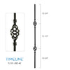 Balustre rond en acier forgé avec motif de panier - Noir texturé | Round baluster in forged steel with basket design - Wrinkled black