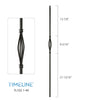 Balustre carré en acier forgé avec motif de panier - Noir texturé | Square baluster in forged steel with basket design - Wrinkled black