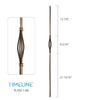 Balustre carré en acier forgé avec motif de panier - Cuivre brûlé | Square baluster in forged steel with basket design - Burnt penny