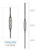 Balustre rond en acier forgé avec motif de panier - Noir texturé | Round baluster in forged steel with basket design - Wrinkled black