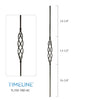 Balustre rond en acier forgé avec motif de panier - Gris métal | Round baluster in forged steel with basket design - Metal grey