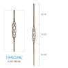 Balustre rond en acier forgé avec motif de panier - Cuivre brûlé | Round baluster in forged steel with basket design - Burnt penny