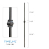 Balustre carré en acier forgé avec bague classique - Gris métal | Square baluster in forged steel with classic collar - Metal grey